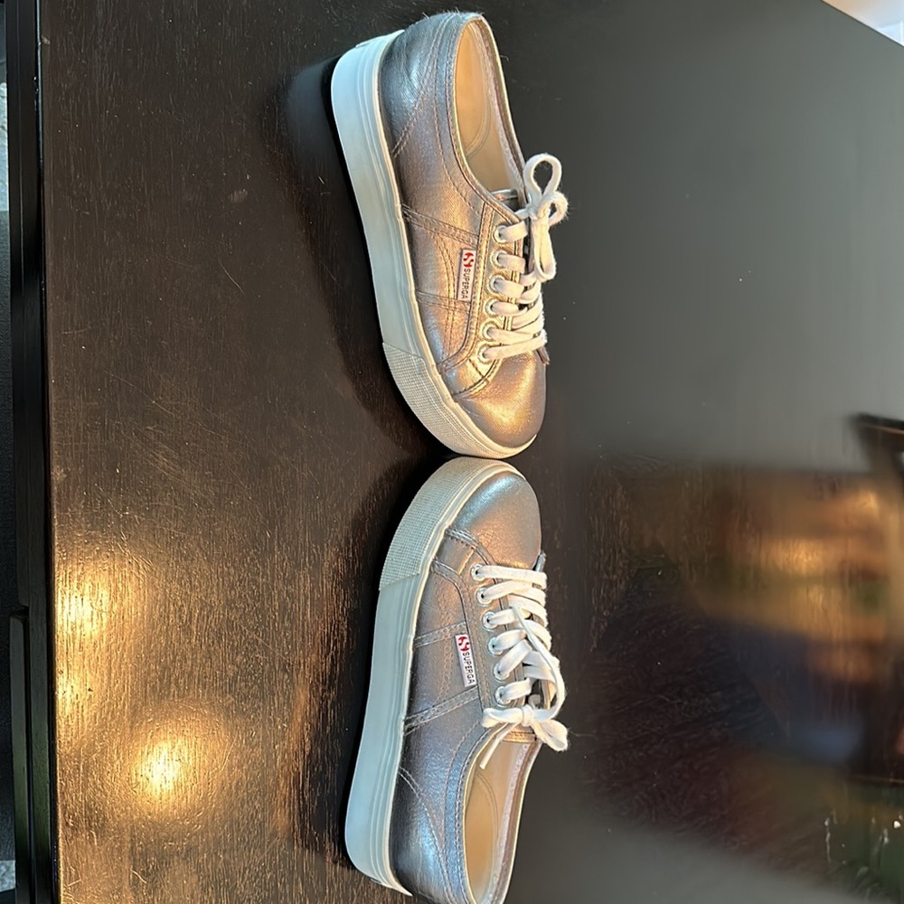 Superga Platform Silver Sneakers - Picture 7 of 9